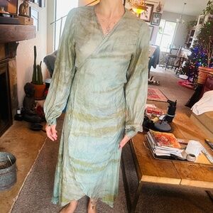 Vintage Ahimsa Silk Wrap Dress